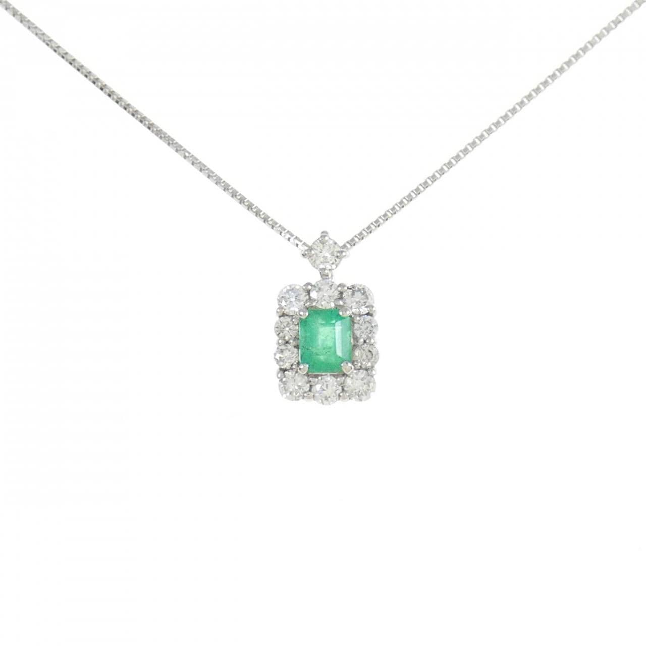 [BRAND NEW] PT Emerald Necklace 0.19CT