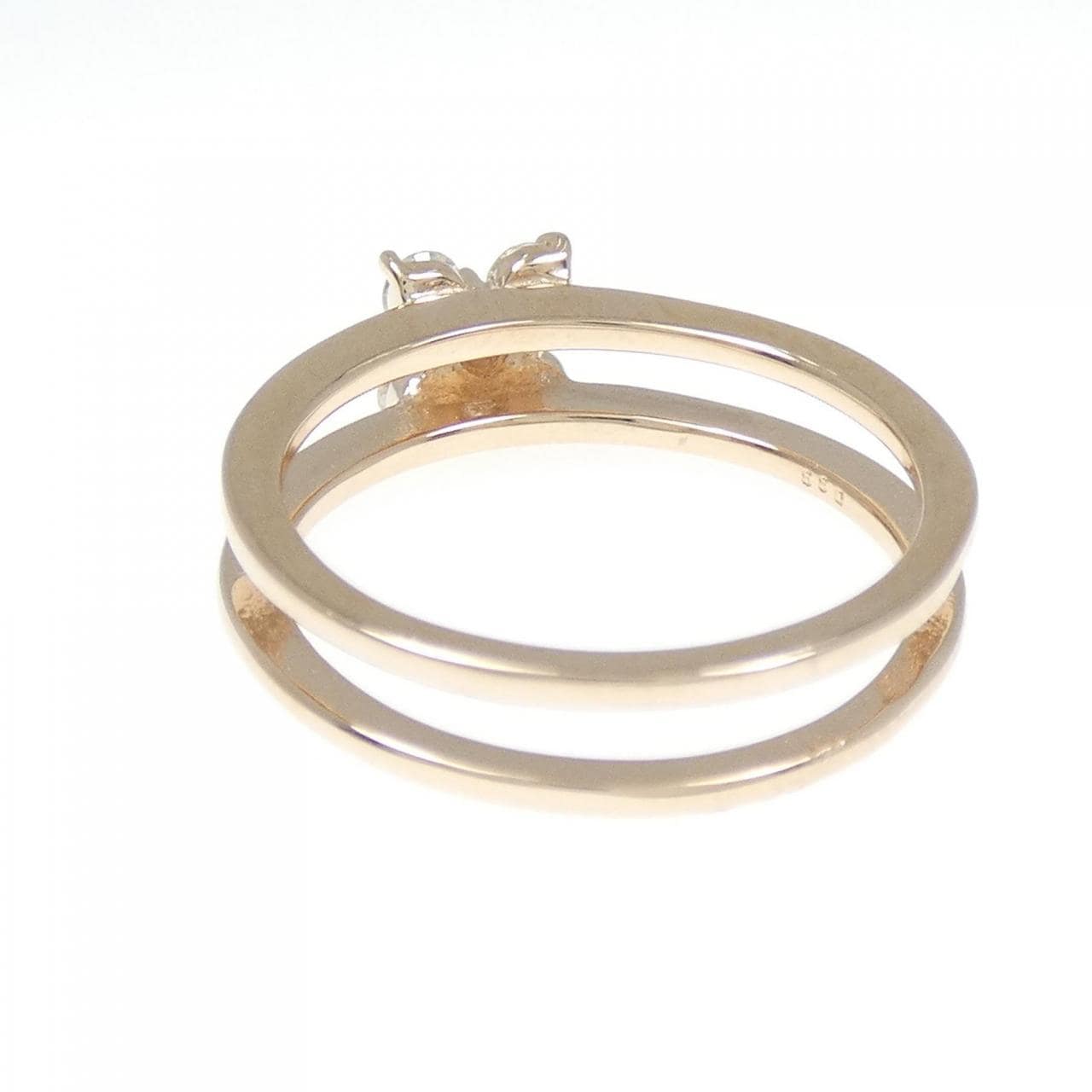 K18PG フラワー　ダイヤモンド リング 0.33CT