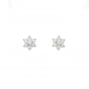 PT900 フラワー ダイヤモンド ピアス 0.50CT