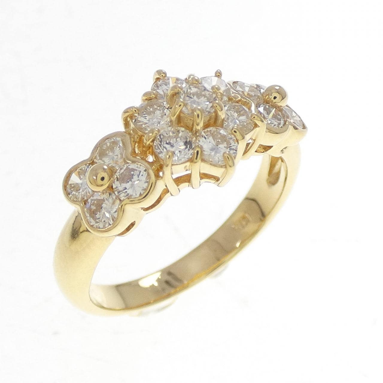 K18YG フラワー ダイヤモンド リング 1.00CT