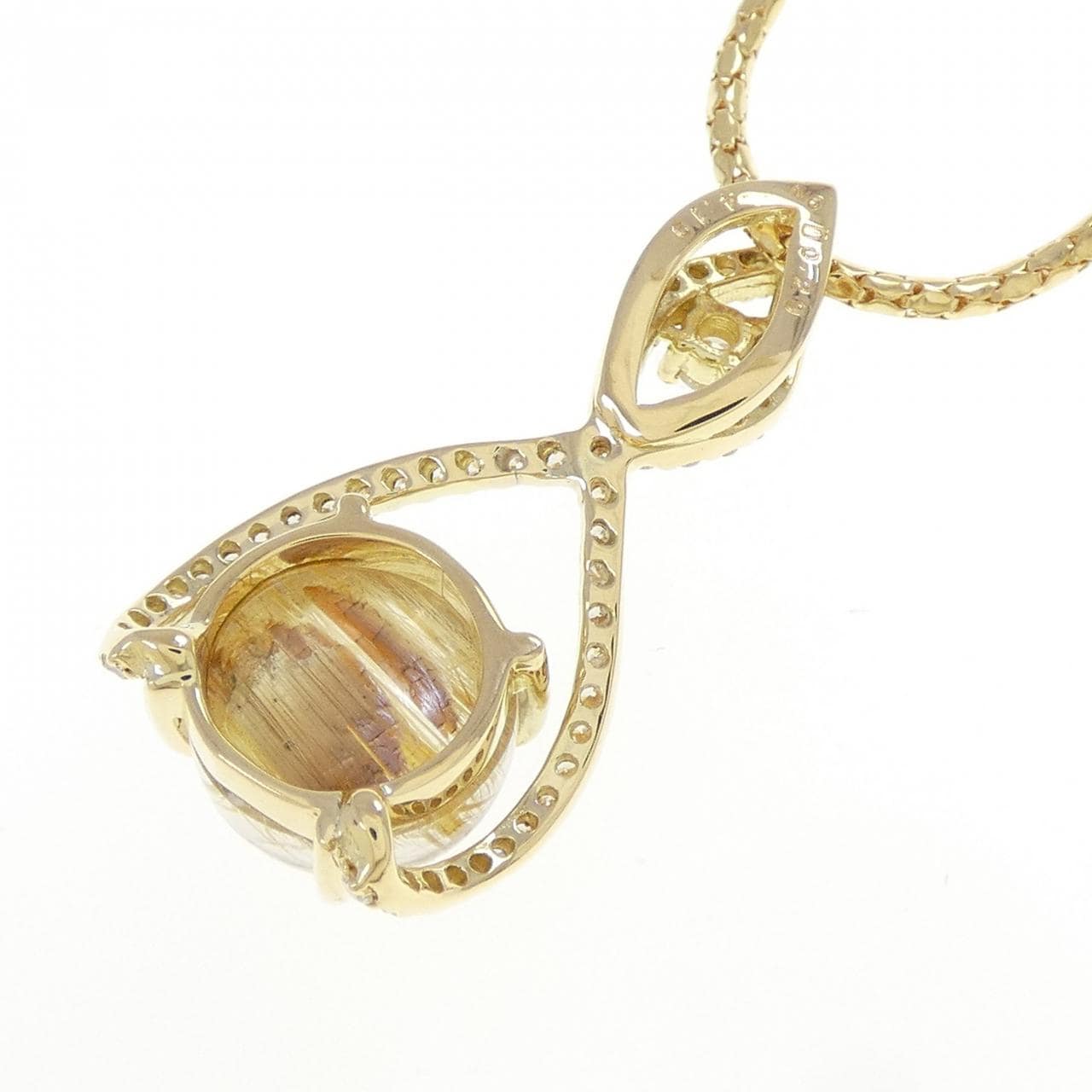 K18YG ルチルクォーツ ネックレス 4.19CT