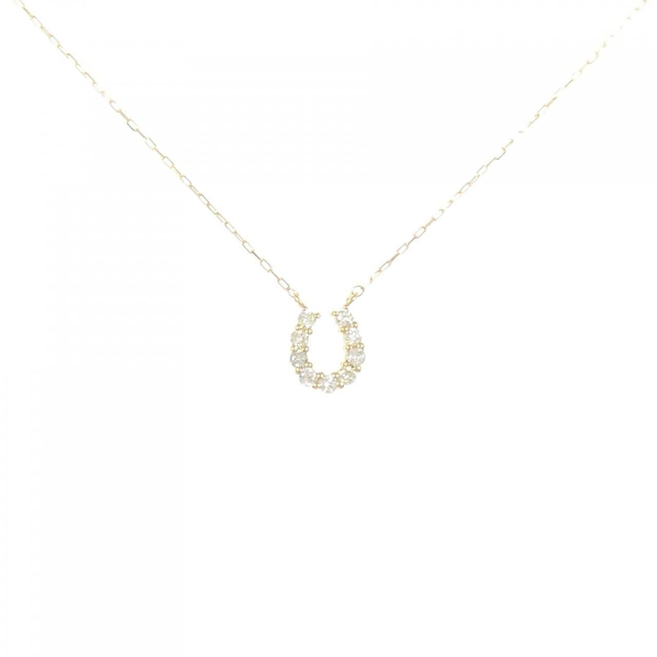 K18YG ホースシュー ダイヤモンド ネックレス 0.10CT