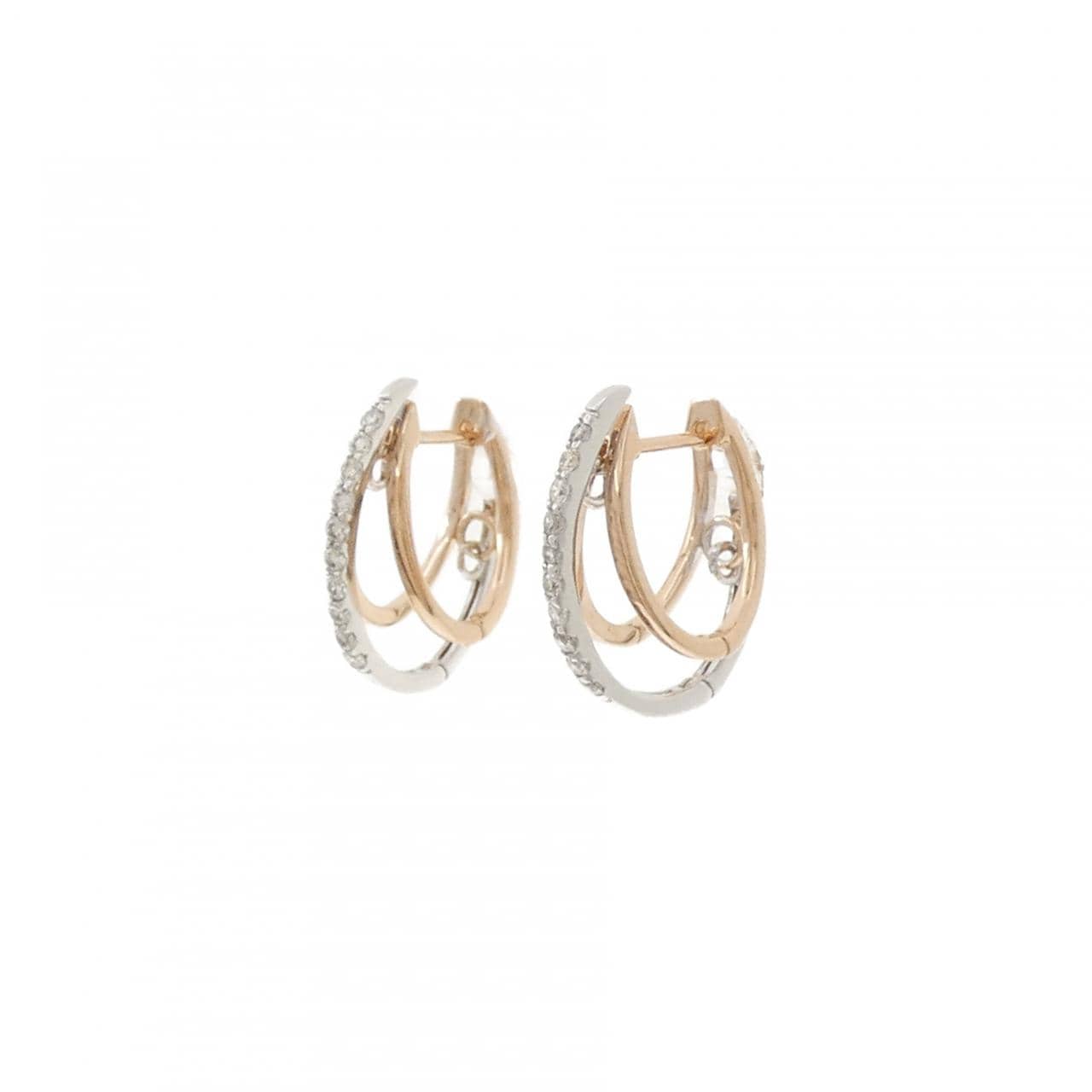 K18PG/K18WG ダイヤモンド ピアス 0.20CT