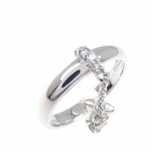 K18WG スター ダイヤモンド ピンキー リング 0.08CT