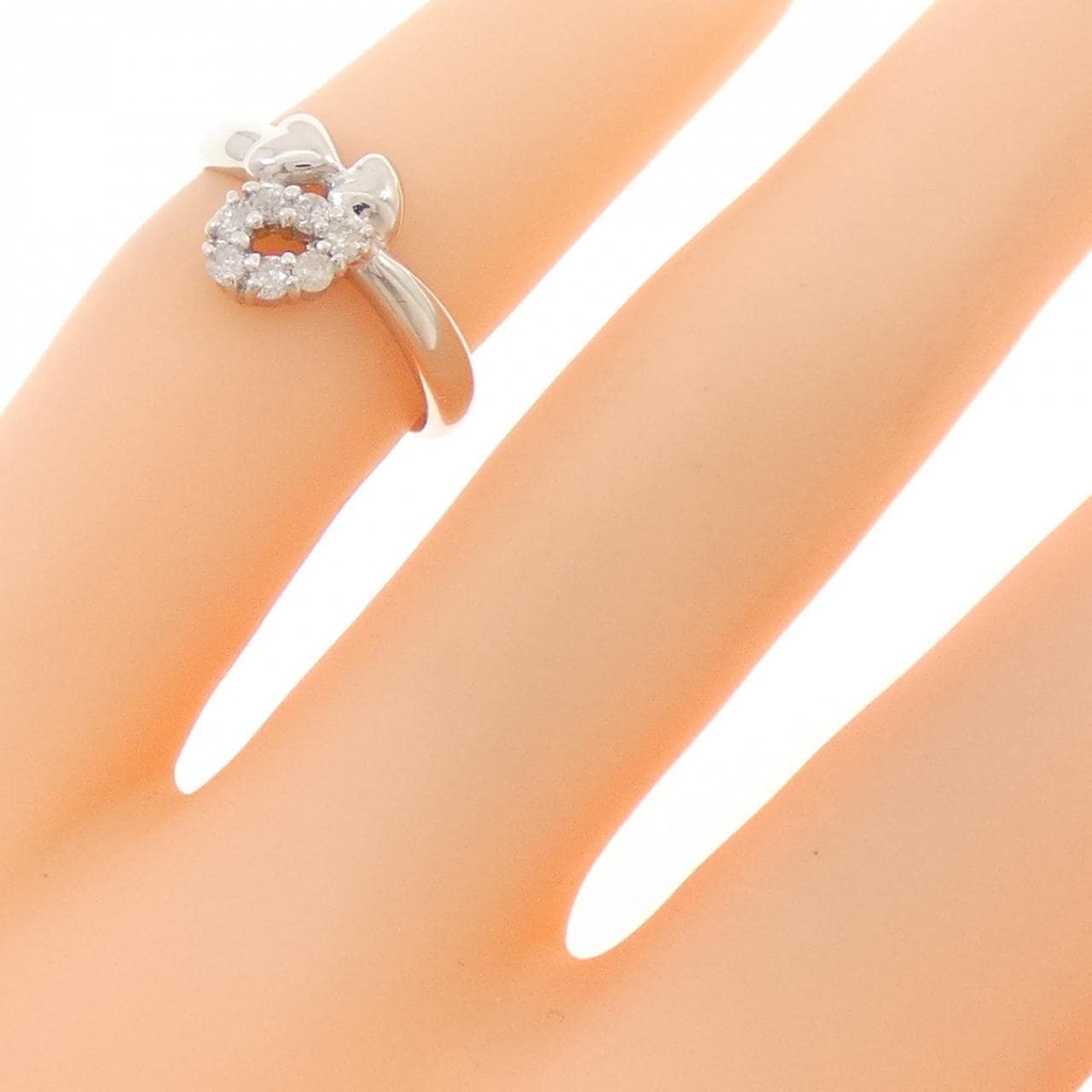 PT900 ダイヤモンド ピンキーリング 0.11CT