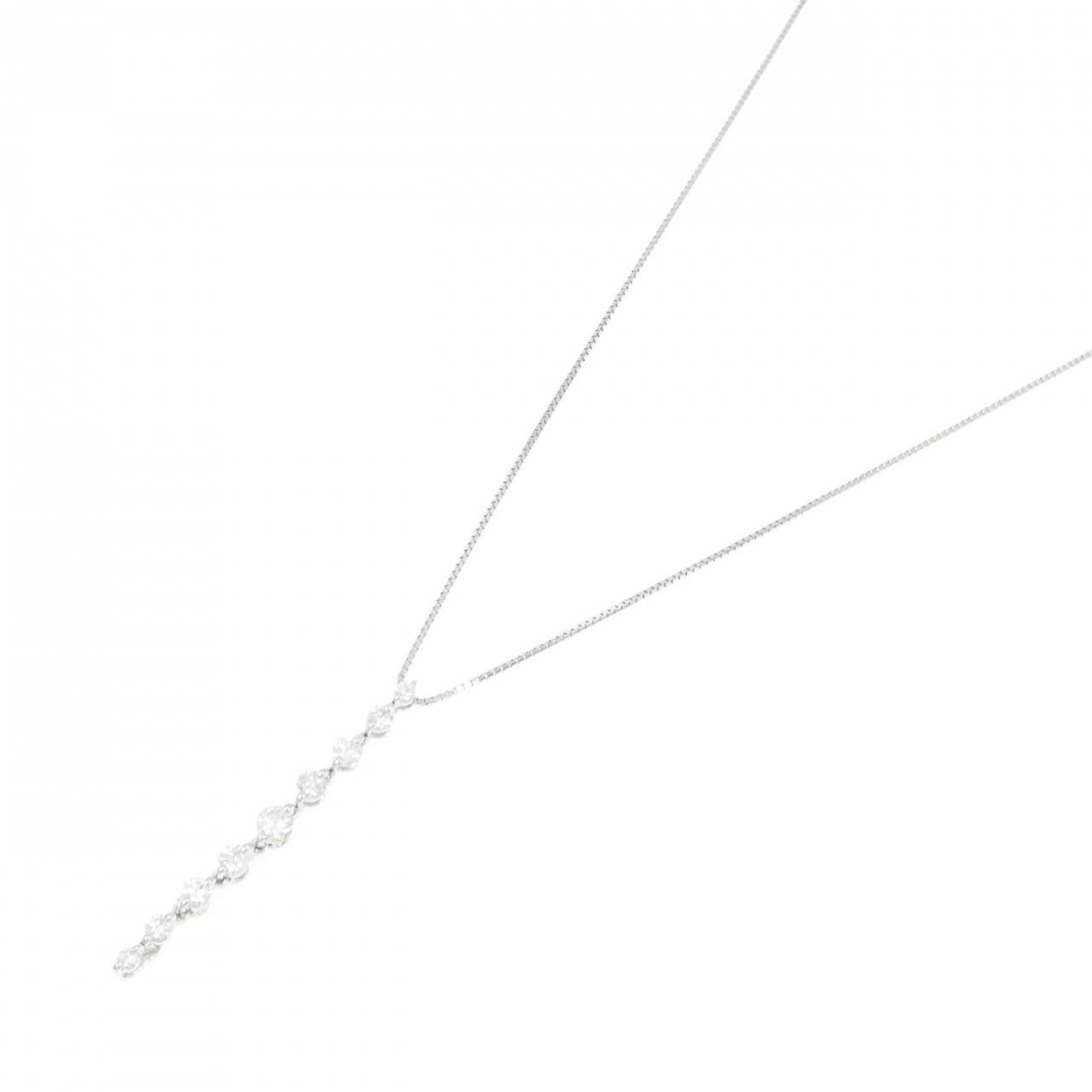 K18WG 2WAY Diamond necklace 0.50CT