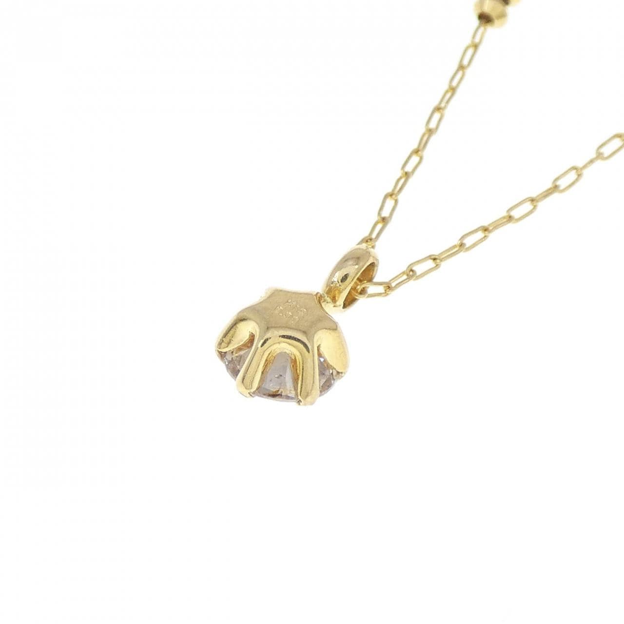 K18YG ソリティア ダイヤモンド ネックレス 0.30CT
