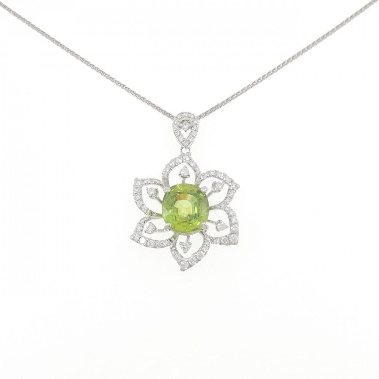 PT900/PT850 Flower Sphene Necklace 4.80CT