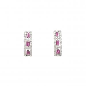 【新品】PT900 ルビー ピアス 0.28CT
