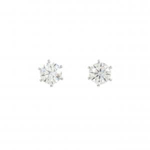 【リメイク】PT900/ST ダイヤモンド ピアス 0.414CT 0.421CT D VS1-VS2 3EXT H&C