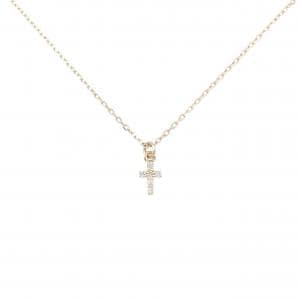 K10PG クロス ダイヤモンド ネックレス 0.033CT