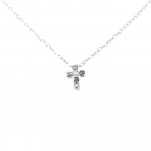 K18WG クロス ダイヤモンド ネックレス 0.06CT