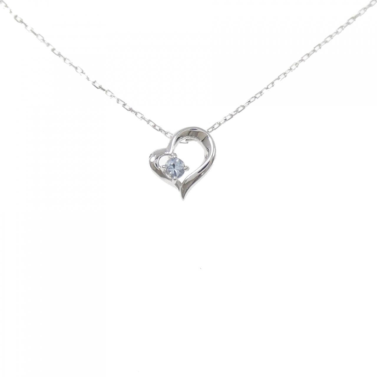 K10WG アクアマリン ネックレス 0.02CT