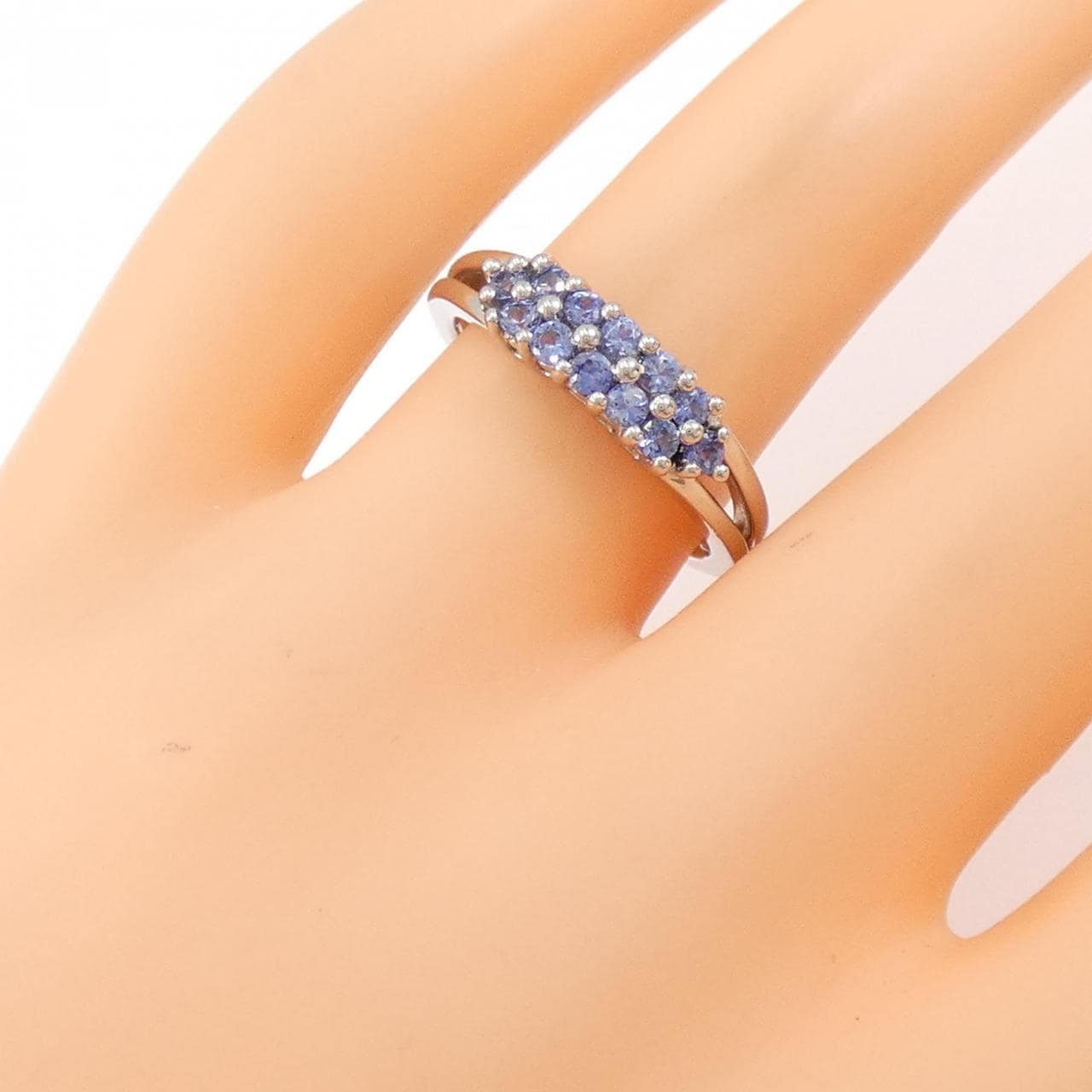 純PT ベニトアイト リング 0.42CT