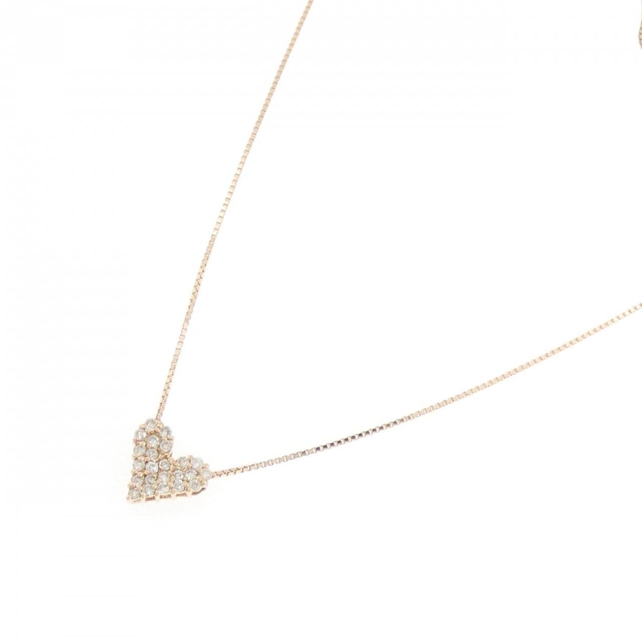 K10PG ハート ダイヤモンド ネックレス 0.15CT