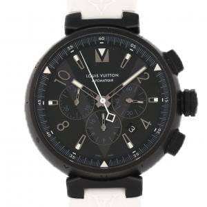 【ノーメンテナンス還元価格】ルイヴィトン タンブールオールブラッククロノグラフ Q1A62 SS 自動巻