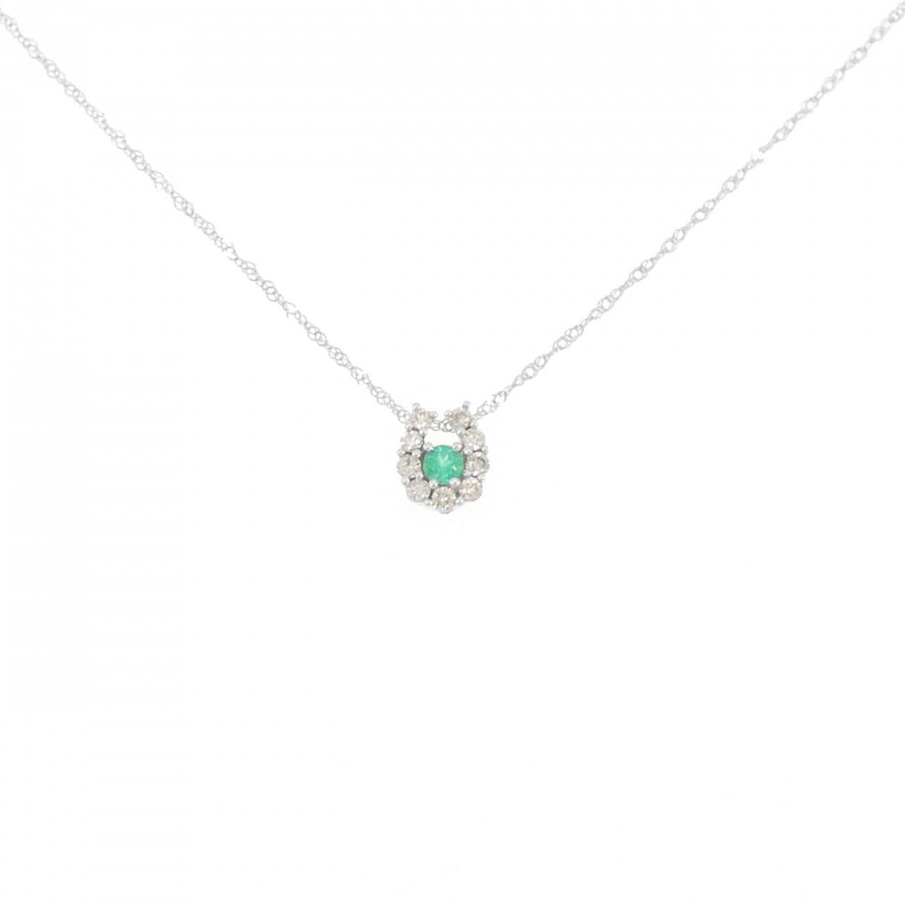 K18WG エメラルド ネックレス 0.06CT