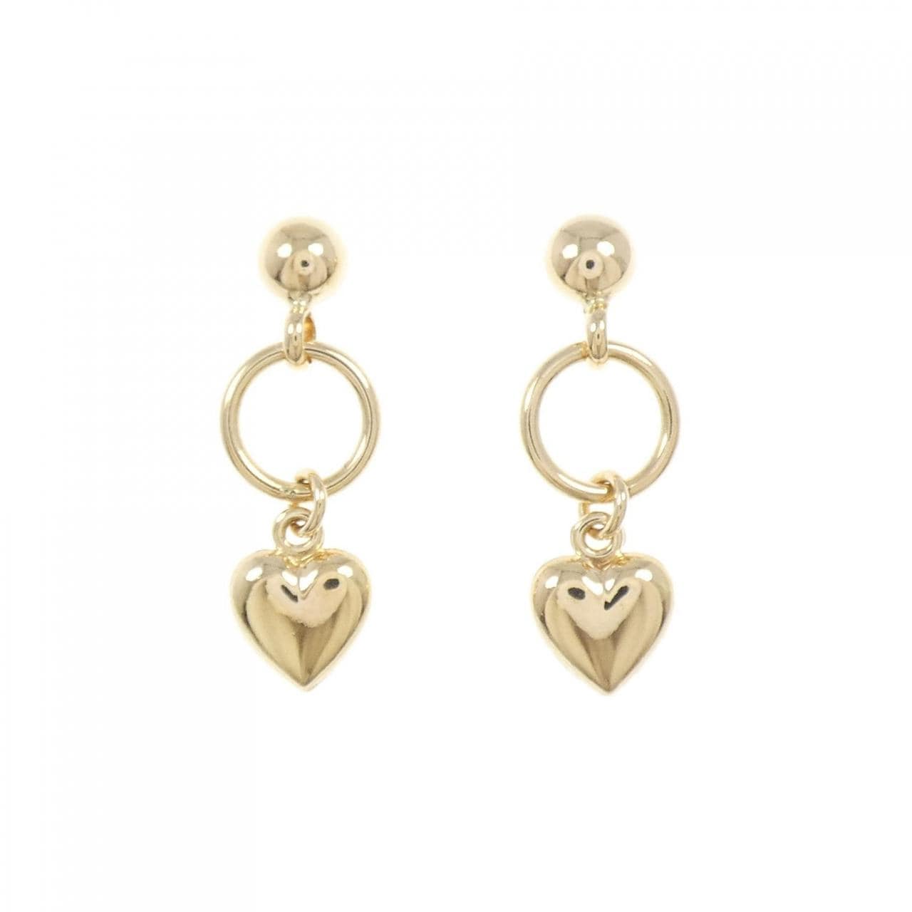 750YG/K18YG heart earrings
