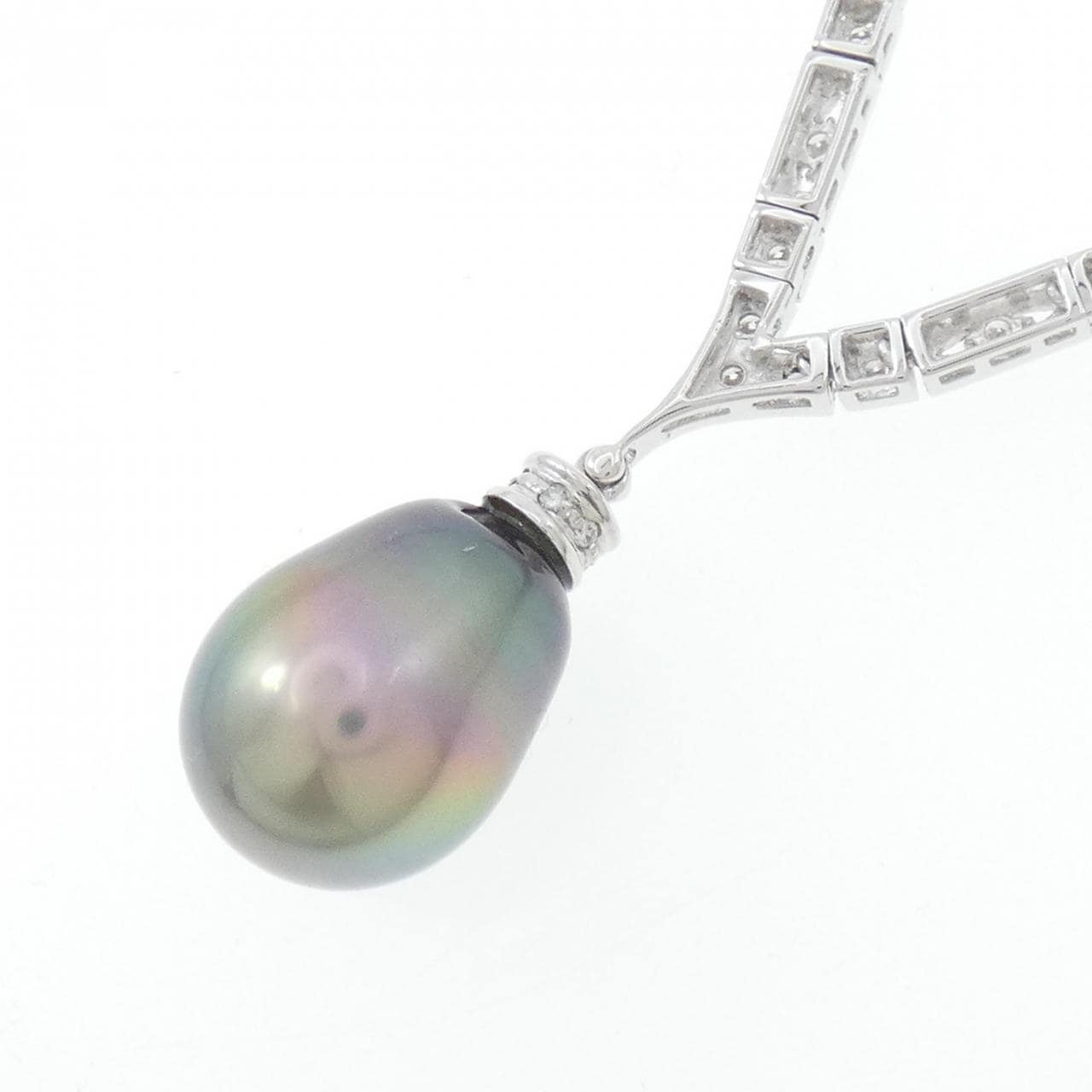 K18WG 黒蝶パール ネックレス