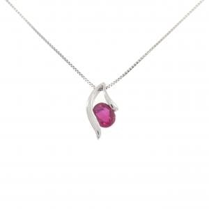 K18WG ルビー ネックレス 1.125CT