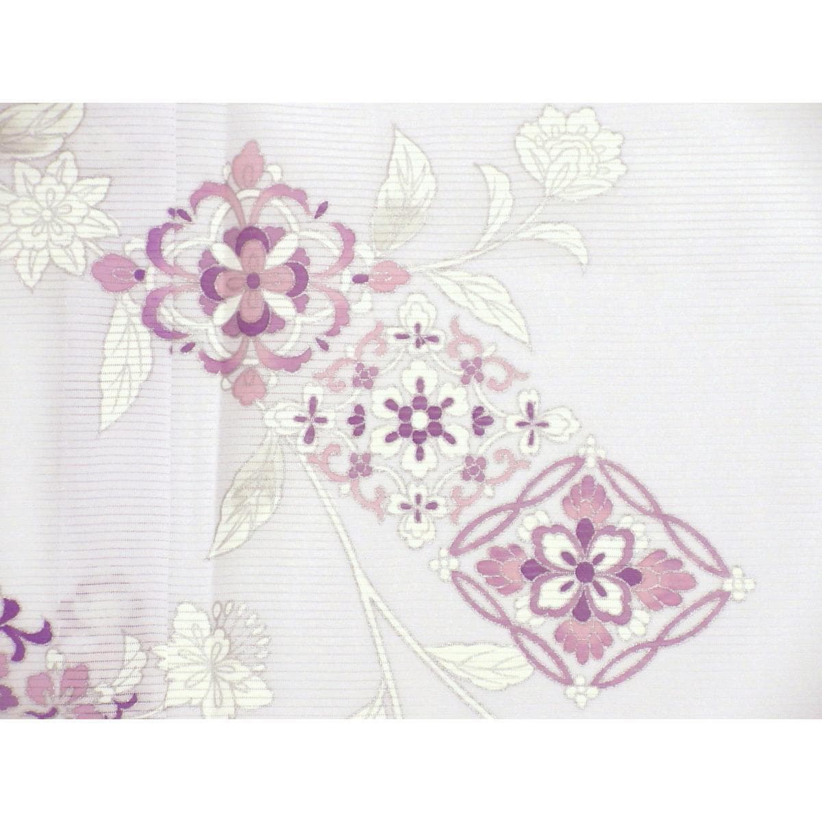 【新品】単衣　駒絽訪問着　友禅銀彩加工