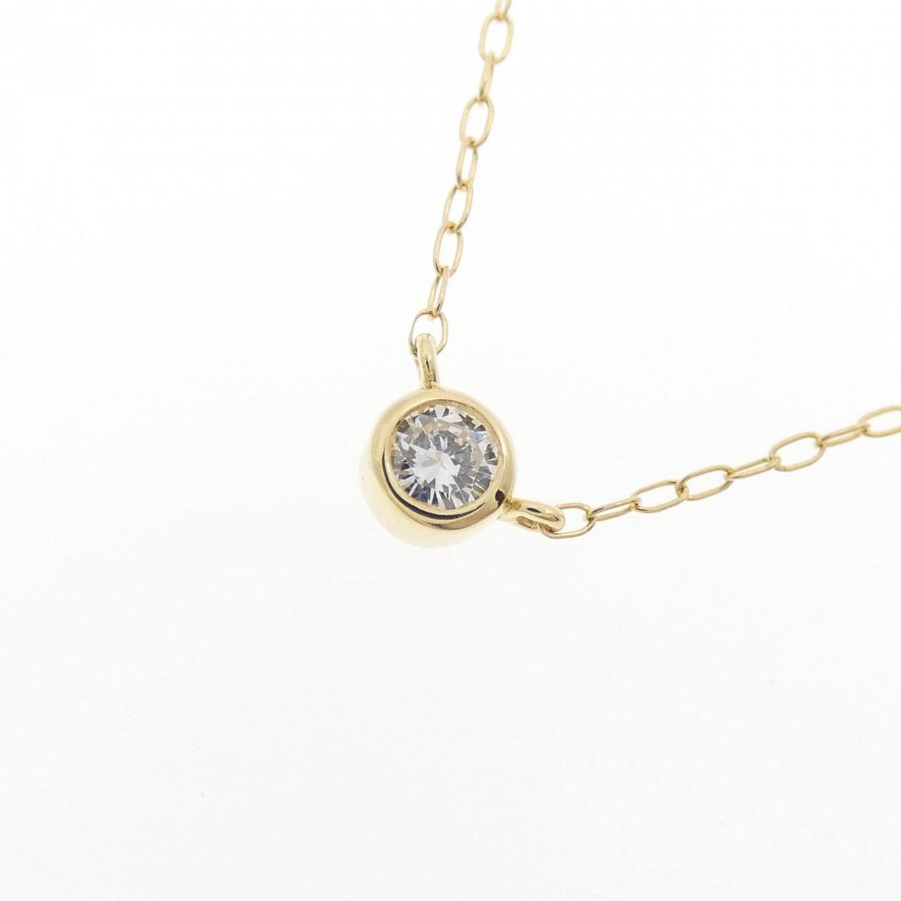 K18YG ソリティア ダイヤモンド ネックレス 0.10CT