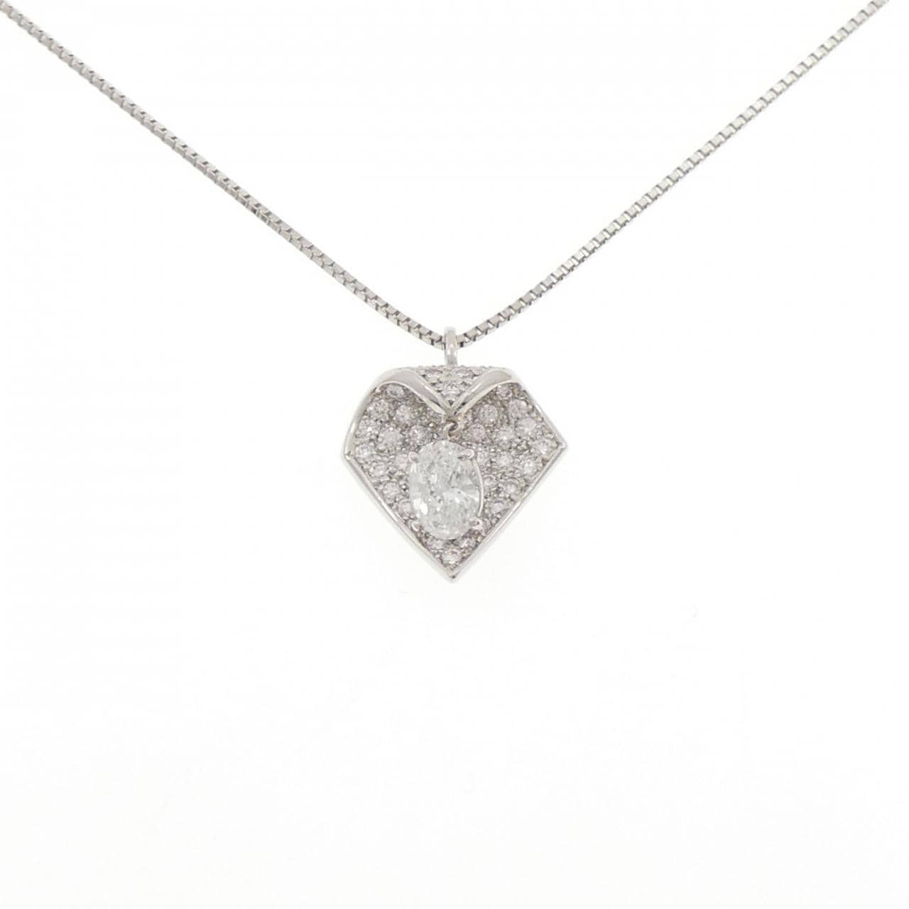 PT900/PT850 ダイヤモンド ネックレス 0.808CT F SI1 オーバルカット