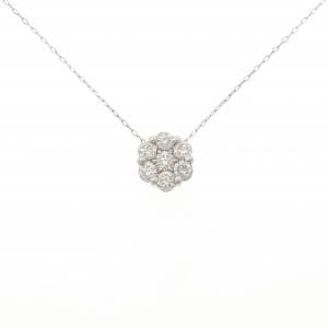 PT950/PT850 フラワー ダイヤモンド ネックレス 0.50CT