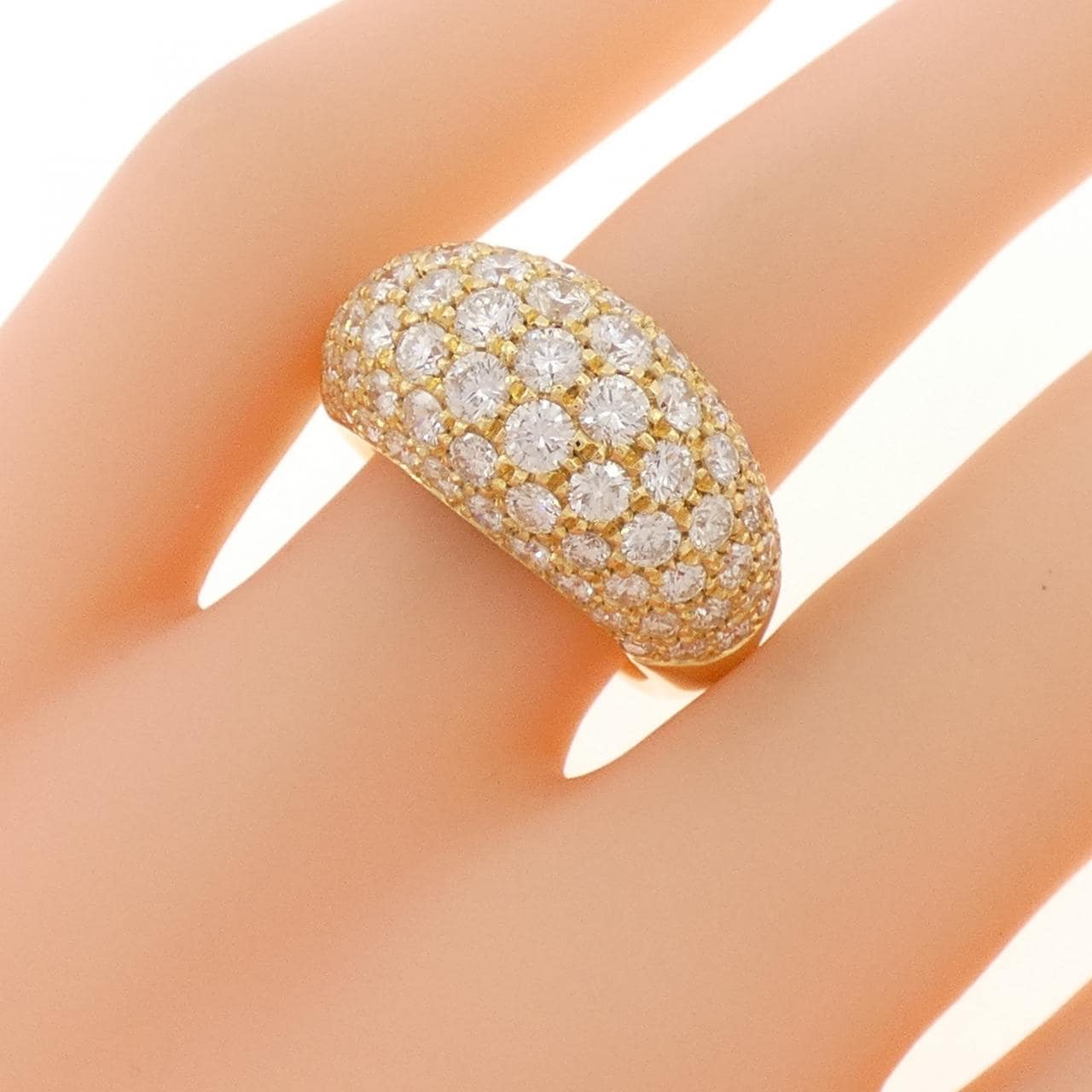 K18YG パヴェ ダイヤモンド リング 3.00CT