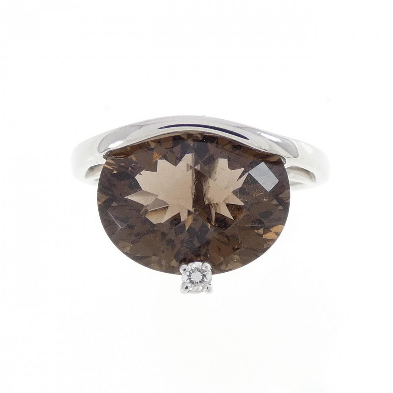 K18WG スモーキークオーツ リング 4.16CT