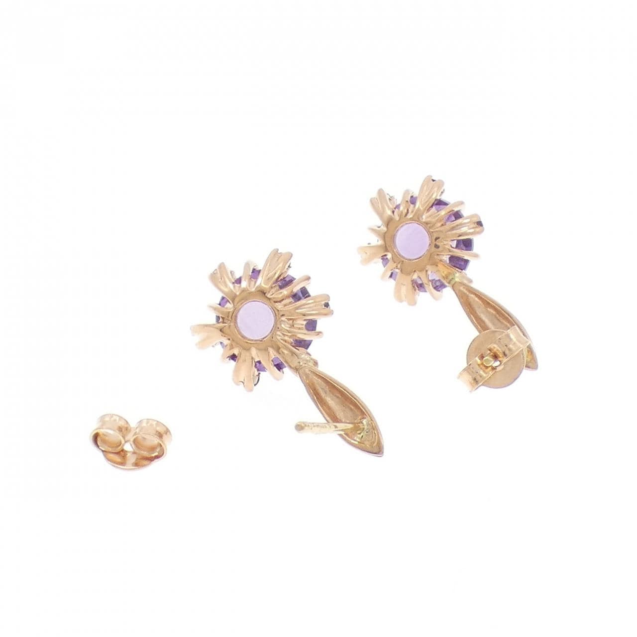 K18PG/K18YG/750PG紫水晶耳釘