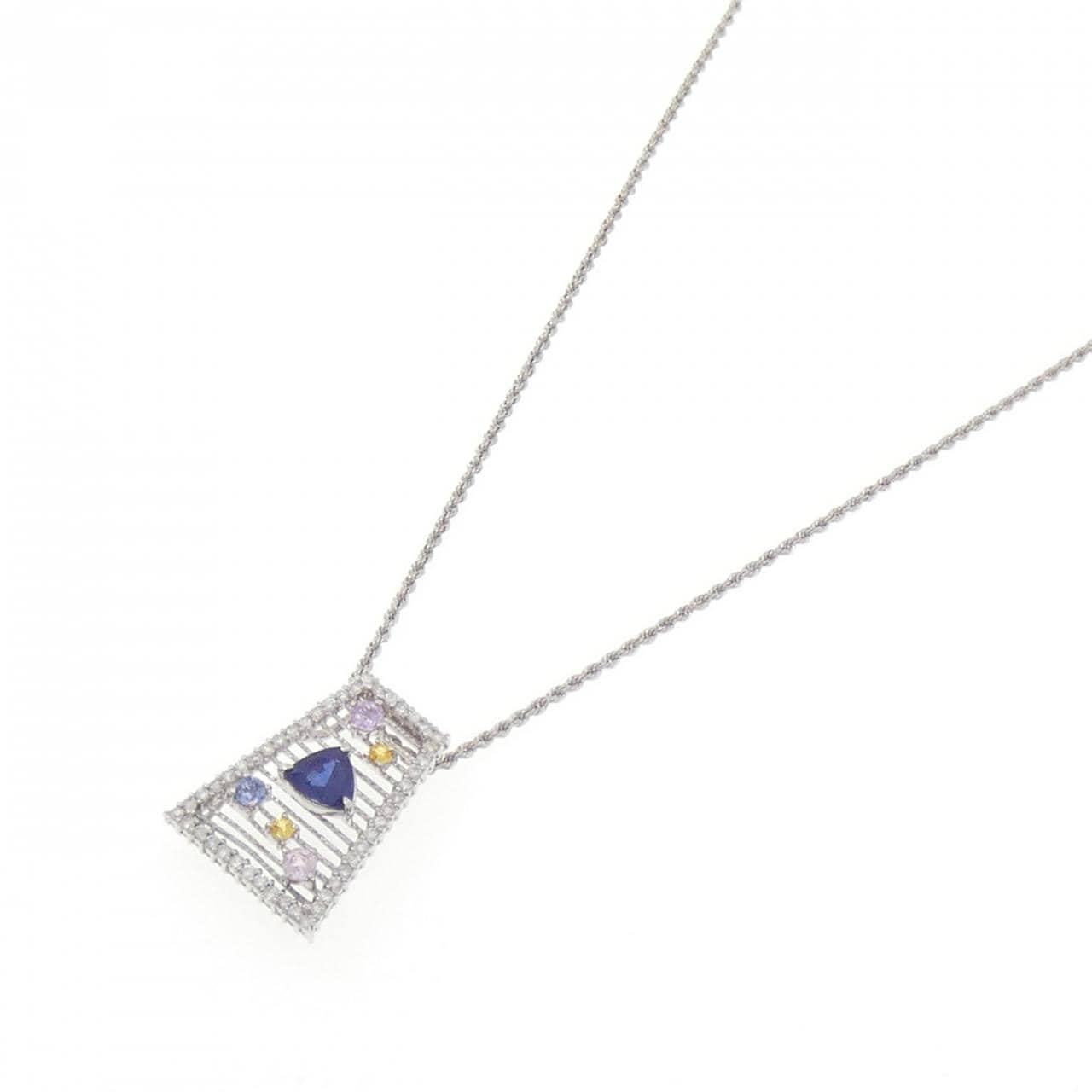 K18WG サファイヤ ネックレス 1.65CT