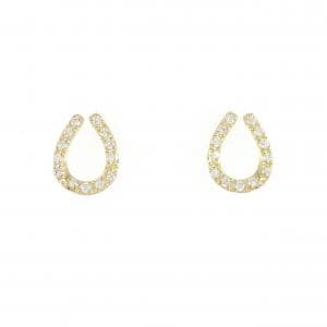 【リメイク】K18YG ホースシュー ダイヤモンド ピアス 0.20CT