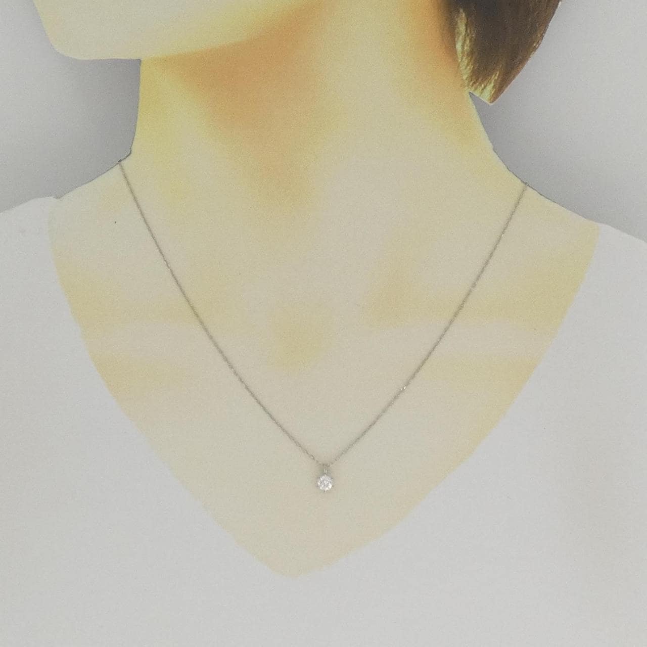 PT900/PT850 ソリティア ダイヤモンド ネックレス 0.313CT