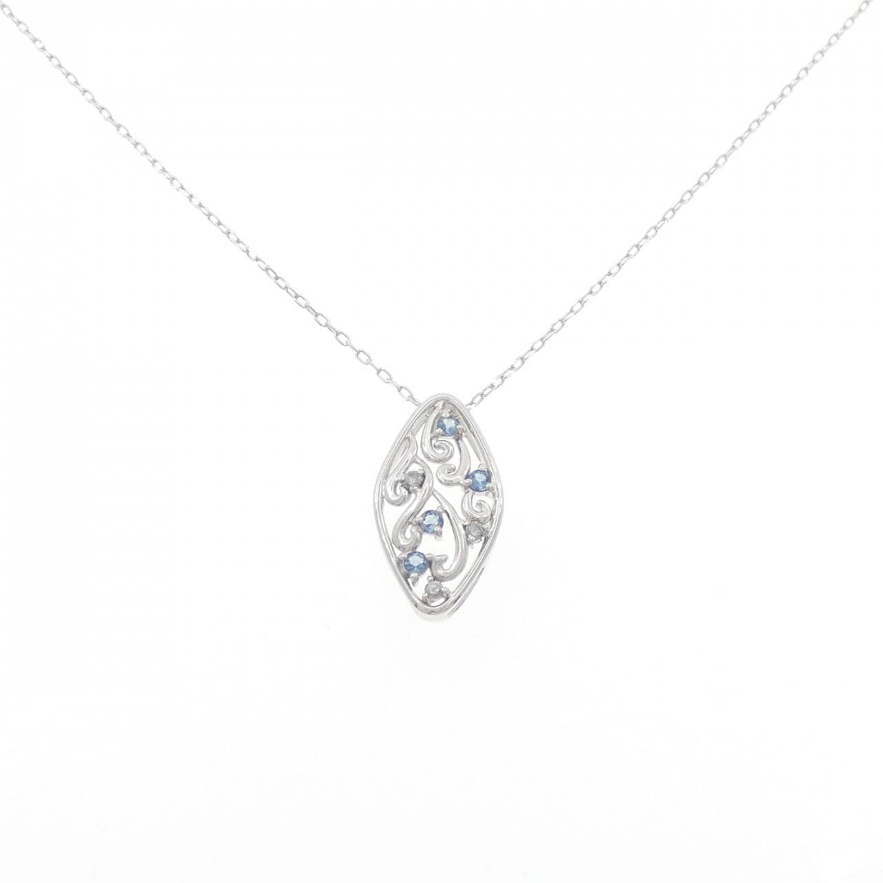 K18WG アクアマリン ネックレス