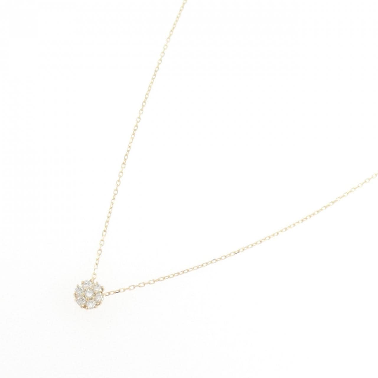 【リメイク】K10YG フラワー ダイヤモンド ネックレス 0.10CT