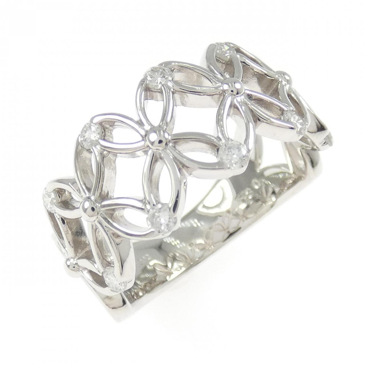PT900 フラワー ダイヤモンド リング 0.30CT