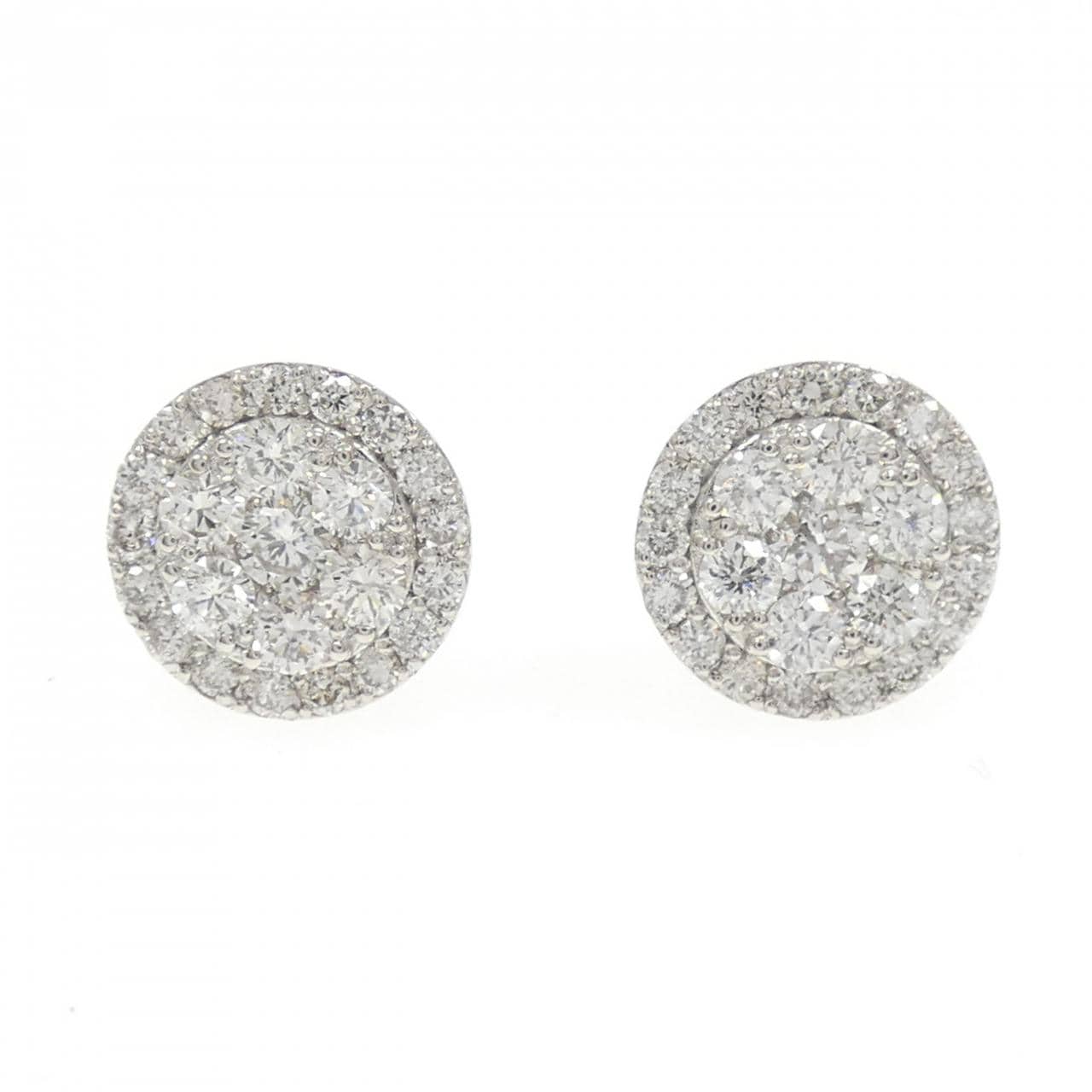 PT900 パヴェ ダイヤモンド ピアス 1.00CT