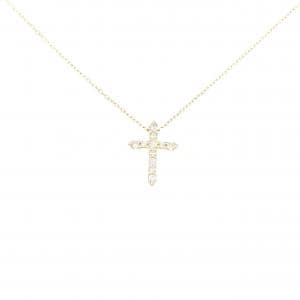 4゜C クロス ダイヤモンド ネックレス 0.122CT
