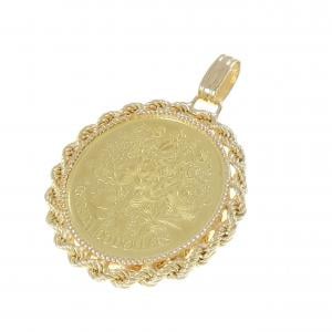 750YG(枠) コイン ペンダント