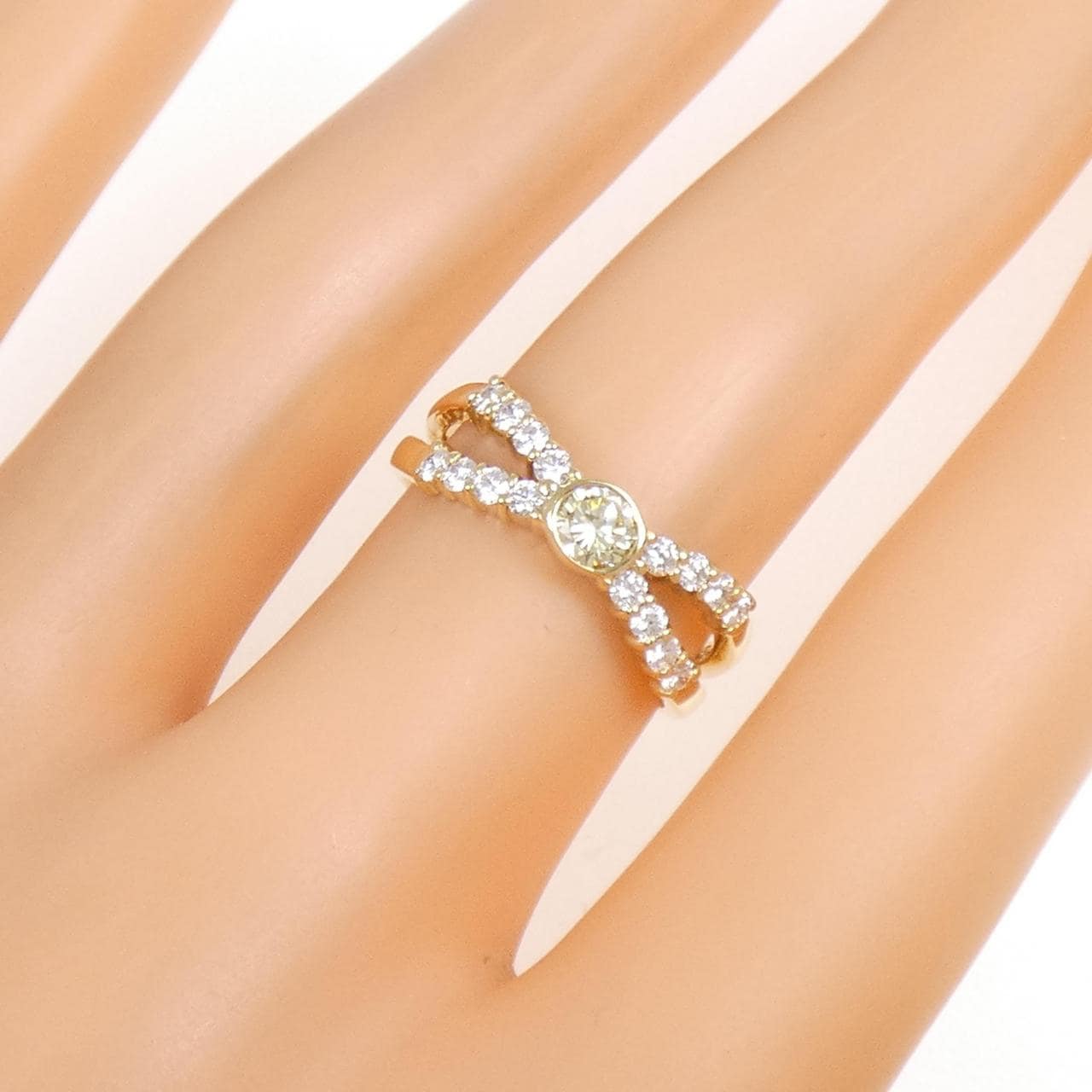 K18YG ダイヤモンド リング 0.234CT