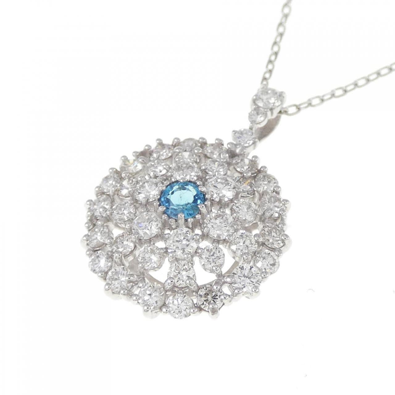 新商品☆PTパライバトルマリンネックレスPL:0.53ct D:1.01ctネックレス