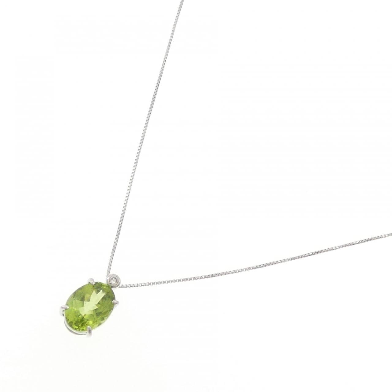 PT900/PT850 ペリドット ネックレス 2.00CT