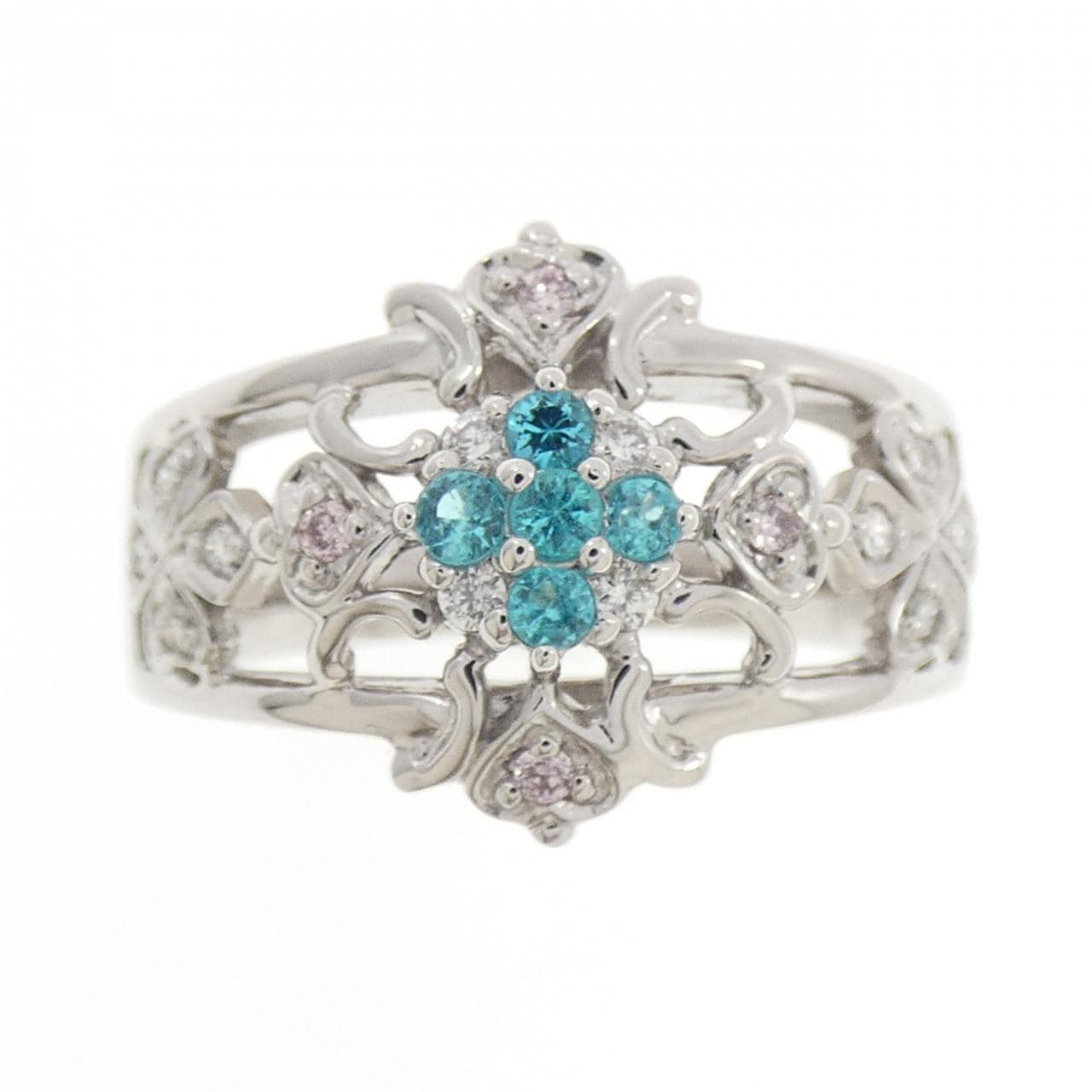 K18WG トルマリン リング 0.08CT