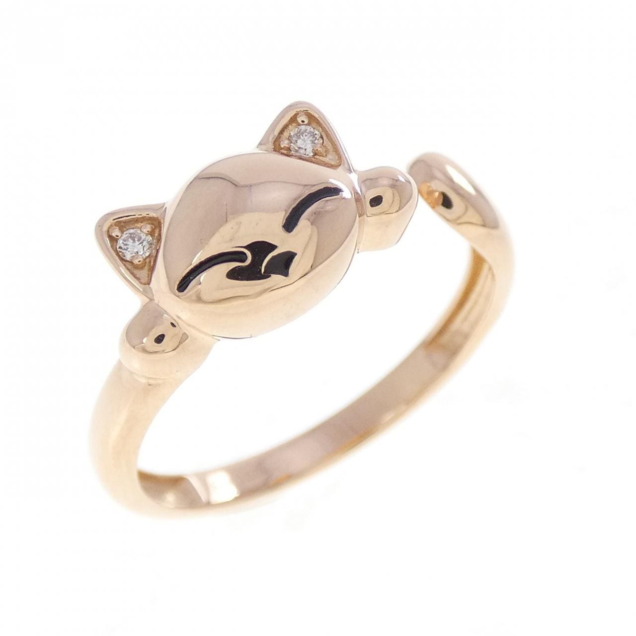 K18PG キャット 樹脂 リング