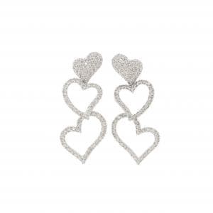 K18WG ハート ダイヤモンド ピアス 2.42CT