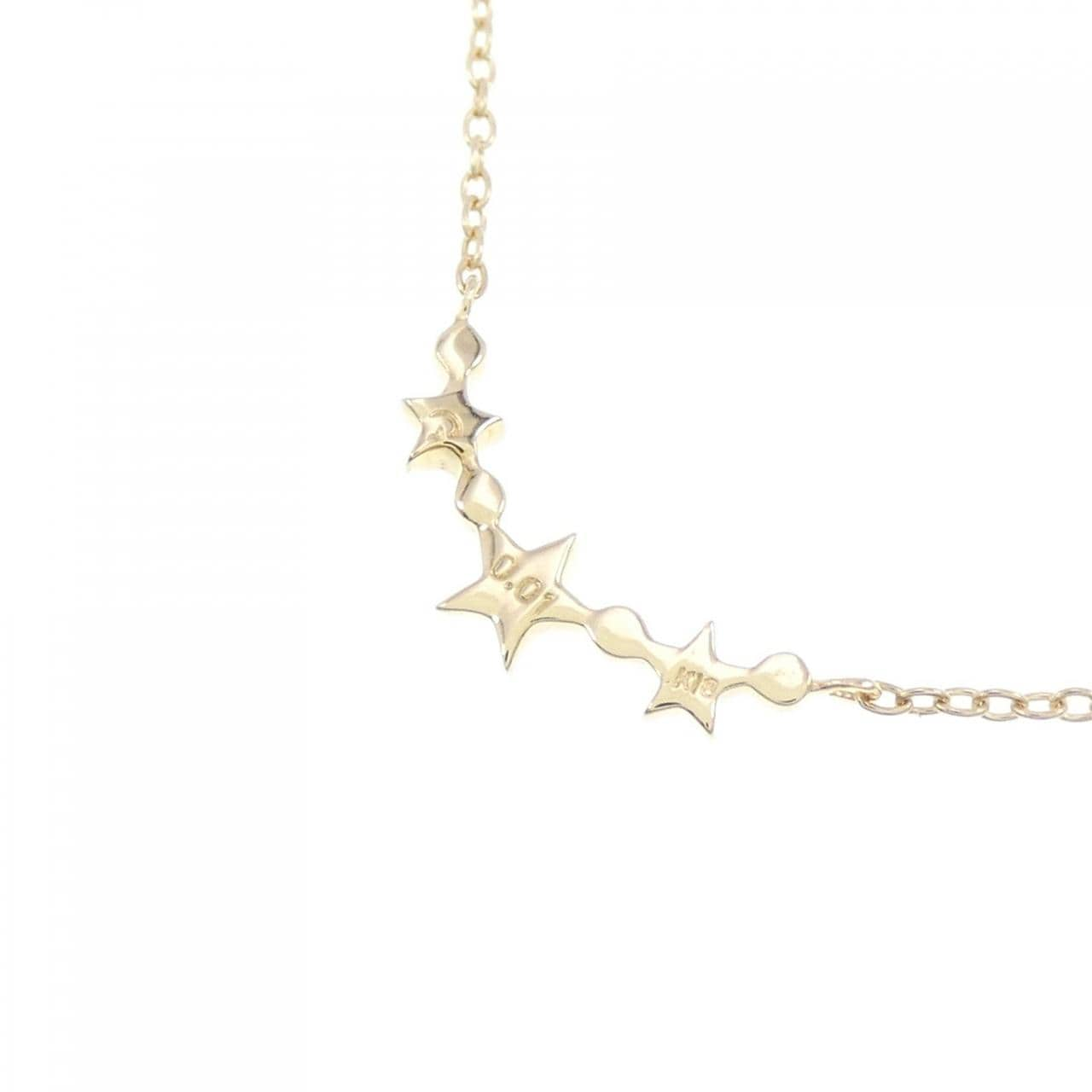 K18YG star Diamond necklace 0.01CT