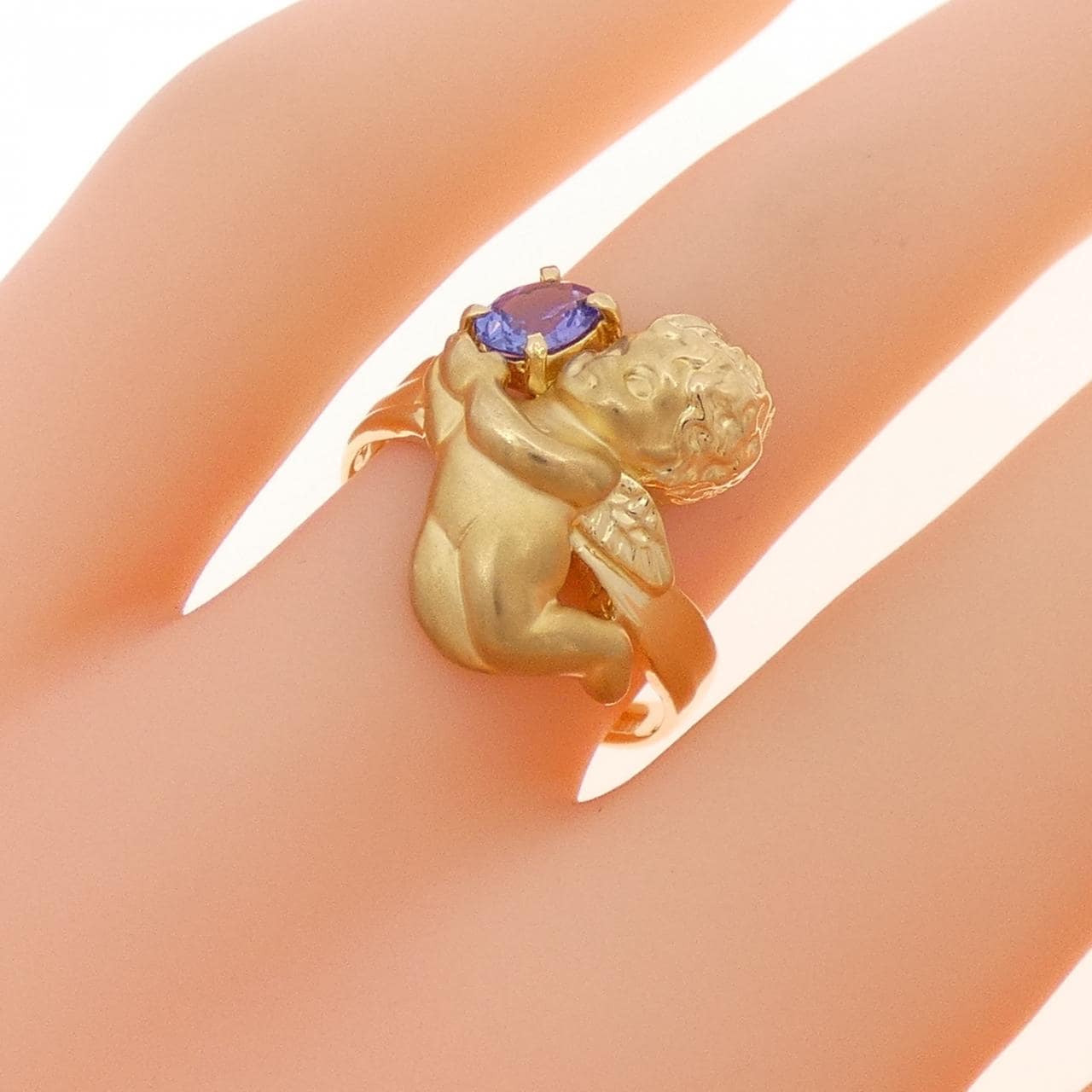 K18YG 天使坦桑石戒指