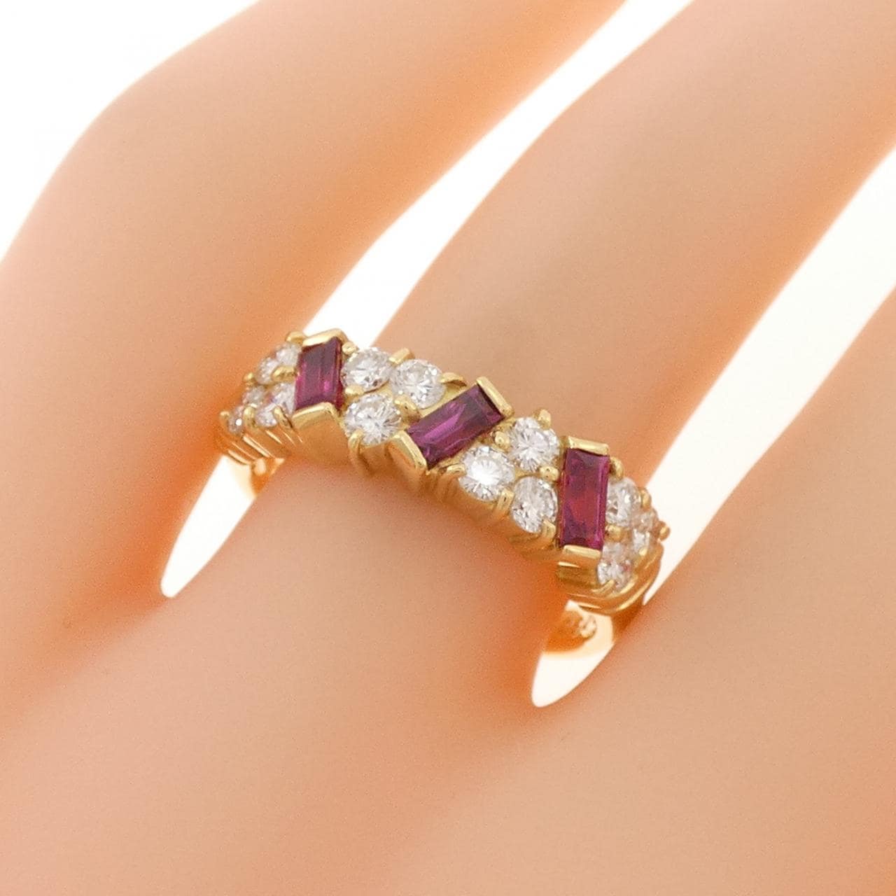 K18YG ルビー リング 0.48CT