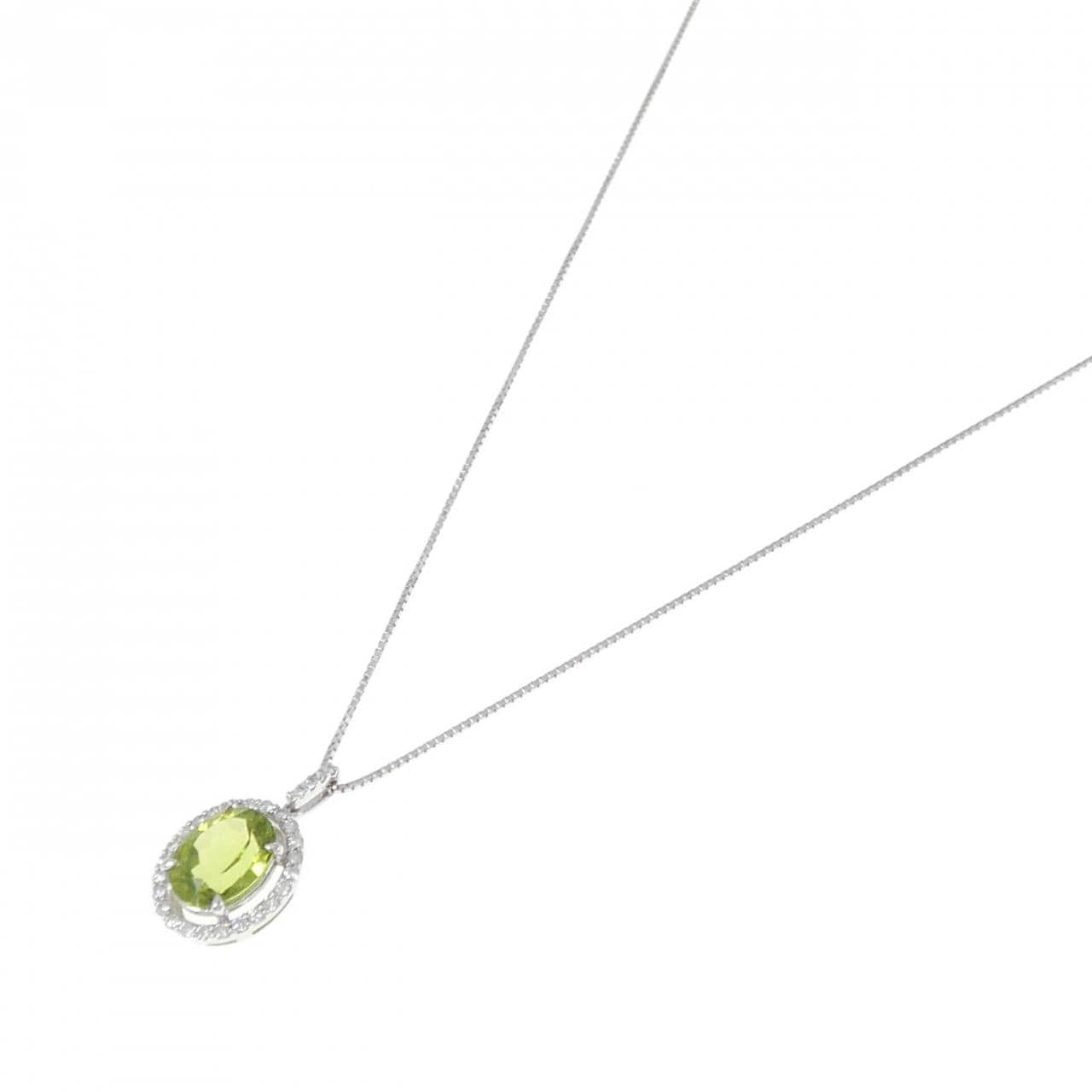 K18WG Peridot Necklace 3.11CT